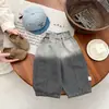 Pantalones vaqueros lavados de estilo coreano para niños, con color degradado, diseño de costura 3D, cintura elástica, versátiles pantalones cargo de pierna ancha