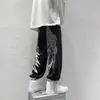 Calças de Lã Europeias e Americanas 2026 High Street Ins Marca Tendência Cordão Asas Rogue Cool Barra Canelada Tendência Casual Esportiva Longa Masculina