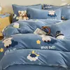 Conjunto de Quatro Peças de Veludo Leite Outono e Inverno Capa de Edredom de Veludo Coral Lençol de Cama Mais Veludo Pelúcia Flanela Conjunto de Três Peças para Cama de Dormitório