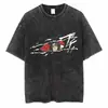 Tamanho Europeu Transfronteiriço Algodão Masculino Vintage Estampa de Anime Japonês Oversize t