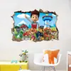 Pegatinas de Pared 3D de Patrulla Canina Transfronteriza para Decoración de Habitación Infantil Perro de Dibujos Animados Anime Pegatinas Autoadhesivas