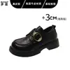 Mocassins de Couro Genuíno com Solado Grosso Feminino Estilo Britânico Bico Redondo Para o Trabalho Sapatos Pequenos de Couro Estilo College Sapatos Individuais JK Japoneses Sapatos Mary Jane