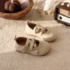 Nuevos Zapatos de Princesa para Niñas Primavera 2026, Mocasines de Piel para Niñas, Zapatos Planos Antideslizantes Estilo Ballet con Correa Elástica