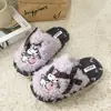 Pantuflas de Algodón con Licencia Oficial de Sanrio 2026 Nuevas Otoño/Invierno Zapatos de Casa para Interior Calientes Antideslizantes para Mujer