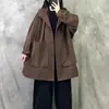 Jaqueta corta-vento com capuz retrô de alta qualidade 2026 Novo estilo de primavera Solta Tamanho Plus Elegante e da moda Efeito emagrecedor