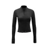 Abrigo de yoga nuevo de otoño e invierno transfronterizo para mujer, ropa de entrenamiento deportivo al aire libre, fitness, chaqueta con cremallera de manga larga