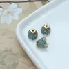 60836 Aleación Estilo Antiguo Joyería DIY Hecho a Mano Goteo de Aceite Accesorio para el Cabello Material de Corona Accesorios 8*17mm