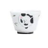 Taza de Té Panda Pintada a Mano Moji Juego de Té Kung Fu Cerámica Azulejo Delgado Taza de Té Hogareña Taza Individual Color Bajo Esmalte Taza Pequeña
