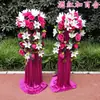 Decoração de Casamento Jardim de Monet Arranjo de Flores Estilo Floresta Decoração de Chão de Casamento Caminho de Flores Passarela Palco Decoração de Janela Flores de Fundo
