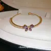Pulsera Abierta Floral de Circonita Estilo Francés, Sensación de Lujo Ligero de Alta Gama, Joyería Exquisita de Moda Versátil con un Diseño Único