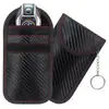 Nuevo color fibra de carbono RFID control remoto de coche funda protectora para llaves tamaño pequeño doble capa protección señal antirrobo anti-pérdida