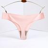 Exportación Europea y Americana Tanga de Cintura Alta Seda de Hielo Talla Grande para Mujer Ropa Interior Control de Abdomen Pantalón T Sin Costuras Una Pieza Deportes Fitness