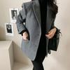Blazer de Lana de Color Sólido Versátil para Mujer, Nuevo, Otoño e Invierno 2026, Dongdaemun Coreano, Transfronterizo