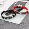 Jóias de explosões da Amazon moda europeia e americana personalidade silicone aço inoxidável homens e mulheres com o mesmo casal pulseira de aço titânio atacado