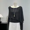 Otoño/Invierno 2026 Nuevo Suéter de Punto de Alta Gama Capa Chal con Top Simple de Manga Larga Conjunto de Dos Piezas de Punto Ropa para Mujer