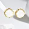 Aretes Cuadrados Irregulares Estilo Ins con Marco Dorado y Acabado Agrietado en Cuatro Colores, Aretes de Lujo Alto Gama con un Diseño Único y Estilo Versátil