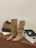 Botas altas de punta fina con tacón de cuña estilo europeo y americano Chuyuji para mujer, nuevas botas de tacón alto adelgazantes hasta la rodilla para otoño e invierno 2026