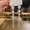 Pendientes de Pin de Plata s925 Dongdaemun 2024 Nueva Llegada Estilo Colgante Texturizado Celebridad de Internet Ins Borla Pendientes de Perla de Lujo Ligero