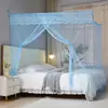 Mosquitero grueso de estilo antiguo para el hogar, cama doble de 1.5 pisos, red de hilo con puerta, cifrado, 0.9 metros, 1.8m, cuerda de fijación al suelo