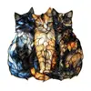 Cristal Plano 2D Transfronteiriço, Pegadores de Sol de Gato Coloridos de Pelo Longo, Decorações Penduradas para Feriados ao Ar Livre