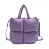 Bolsa Tote Cuadrada de Algodón de Moda para Mujer Otoño 2025 Tendencia Versátil Simple Ligera para Hombro y Cruzada