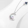 Collar Brilliant Star River Plata Esterlina 925 para Mujer Diseño Nicho Planeta Cadena Clavícula 520 Día de San Valentín Colgante de Piedra Lunar