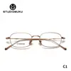 STUDIOMUKU gafas frescas de madera ovaladas cómodas ultraligeras montura de gafas de titanio puro diseño de montura de gafas pequeñas retro