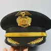 Chapéu de Capitão Personalizado para Homens e Mulheres, Chapéu de Piloto, Comissário de Bordo Estrangeiro, Chapéu Grande de Comissário de Bordo, Feito Sob Medida