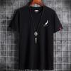 2020 Atacado Estilo Coreano Masculino Algodão Gola Redonda Manga Curta T-Shirt Masculina Casual Plus Size Meia Manga T-Shirt Pequena Pena