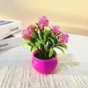 Simples Escandinavo 5 Tomates Cereja Vasos com Fio Mini Bonsai Mesa de Escritório em Casa Flor Artificial de Plástico Plantas em Vasos Mini