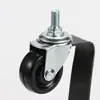 Ruedas al por mayor todo tipo de accesorios móviles para muebles ruedas de 1.5 pulgadas negro cuero negro sólido caucho rodillo universal