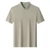 Camiseta de Manga Corta Rayada Sin Costuras con Sensación a Hielo para Hombre de Edad Media Estilo Nuevo Verano 2026 Camisa Polo Transpirable para Hombre
