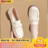 Jinbukang-size Sapatos femininos de tamanho grande, sapatilhas de couro genuíno macio, mocassins femininos novos de primavera e verão, solas macias, sapatos femininos fáceis de tirar