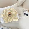 Conjunto de Dos Piezas para Bebé Camiseta de Manga Larga Estilo Otoño Unisex Camiseta Básica para Niños Primavera y Otoño Nuevo Conjunto de Otoño para Bebé Top Rayado