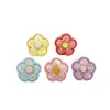 Botones de Flor Iridiscente Pintados en Relieve Frescos y Sencillos Flores Pequeñas de Imitación de Concha Coloridas Vestido para Niños DIY Hecho a Mano