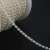Perla Semisemicircular Conectada Doble Línea Cuentas Doble Fila Conectadas Cadena de Perlas para Vestido de Novia Cadena de Perlas Semisemicircular ABS Accesorios para Joyería DIY