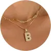 Colar de Letras Bolha Douradas Europeu e Americano Amazon Fashion Colar de Zircônia com Temperamento Joia Personalizada da Moda Presente para Mulheres