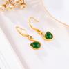 Aretes de Plata Esterlina S925 Chapados en Oro con Incrustaciones de Jaspe Hetian Gancho para la Oreja Cisne Exquisito Personalidad Moda Moda Moderna Lujo Ligero