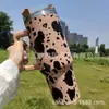 Novo Copo de Carro de 40 oz com Alça, Copo Térmico com Canudo, Copo de Gelo para Manter Frio Montado no Carro, Série Vaca