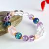 Pulsera de cuentas de cristal natural facetado nuevo producto para mujer moda alta gama sentido púrpura azul asai pulsera de fluorita joyería al por mayor
