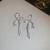 Pendientes de Flor de Zircón Perla Aguja de Plata Minimalistas Modernos Versátiles Elegantes Pendientes de Lujo Ligero Pendientes de Gama Alta Venta al por Mayor