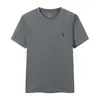 Camiseta de Manga Corta para Hombre de Comercio Exterior de Verano Rl con Logo de Caballo, Color Sólido, Corte Ajustado, Bordada, Talla Europea, Logo Olo, Algodón Puro, Cuello Redondo, Versátil P