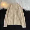 Suéter de punto de cuello redondo para hombre, holgado, estilo Hong Kong para otoño e invierno, suéter de punto de color contrastante, camisa de capa base moderna estilo coreano para hombre