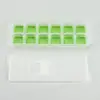 Forma de gelo de silicone com 12 compartimentos, fácil de desenformar, com tampa, caixa de gelo para uso doméstico, máquina de fazer cubos de gelo, forma de gelatina, molde de silicone
