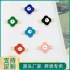 Al por mayor transfronterizo Estilo coreano Especial Doble Colgante Ojo del Diablo Goteo de Aceite Collar Pulsera Colgante Joyería DIY Accesorios de Aleación