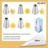 Kit de Bicos de Confeitar Personalizado de Fábrica com 15 Peças Kit de Bicos para Biscoitos Leite de Óleo Confeitaria Saco de Confeitar Descartável para Bolo