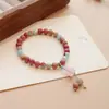 Pulseira de Pedra Shoushan Doce Fresca Design Simples Feminino Cristal Rosa Natural Lótus Cabacinha Cristal Morango Pulseira