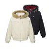 Chaqueta de Algodón Gruesa de Invierno Oso Mágico Chaqueta Acolchada para Hombre Zuo Shan Diao Cuello de Piel Personalidad Travieso Guapo con Capucha Ropa de Algodón Hombres Mujeres