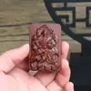 Madera de Azufaifo Golpeada por el Rayo Colgante de Zhao Gongming Relieve 46 Tarjetas Herramienta Ritual Taoísta Artesanía de Madera Portátil Fabricante