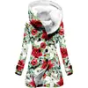 Impermeable Navideño para Mujer 2025 Más Vendido Transfronterizo Estilo Europeo y Americano con Capucha Bloqueo de Color Engrosado de Invierno Piel Sintética de Cordero